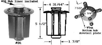 Hub Liner -4 leg dovetail